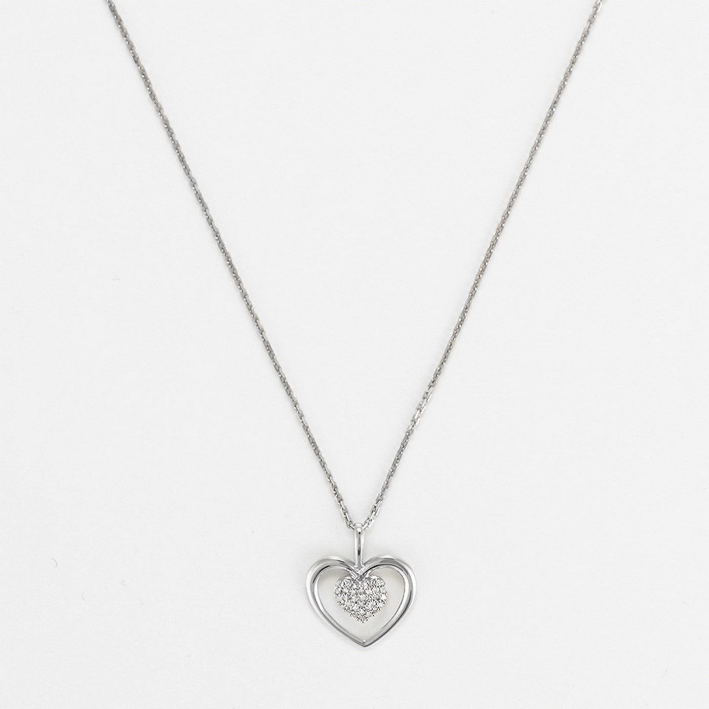 "Tender Heart" Pendant - 375/1000 White Gold