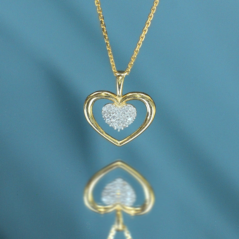 Tenderness Heart" pendant - Yellow gold 375/1000