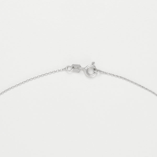 Diamanta – Hanger "Loyala" Diamanten 0,12 ct/16, close-up van de sluiting en de schakel van een zilveren ketting