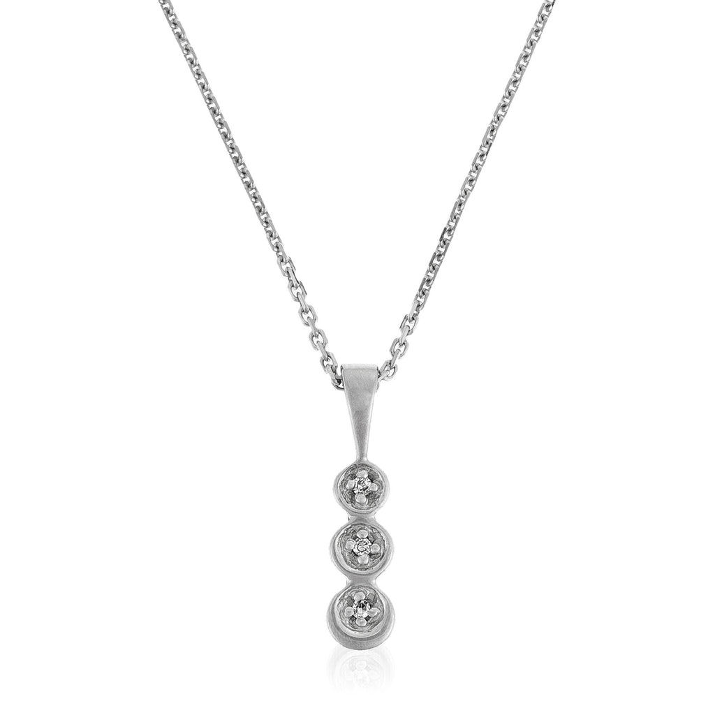 Pendentif "Mini Trilogy" Diamant 0,02Ct/3 - Or Blanc