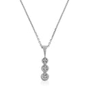 Pendentif "Mini Trilogy" Diamant 0,02Ct/3 - Or Blanc 375/1000