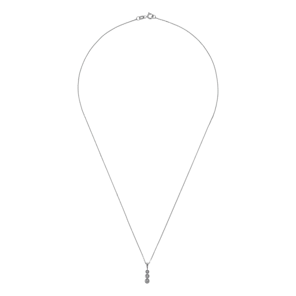 Pendentif "Mini Trilogy" Diamant 0,02Ct/3 - Or Blanc