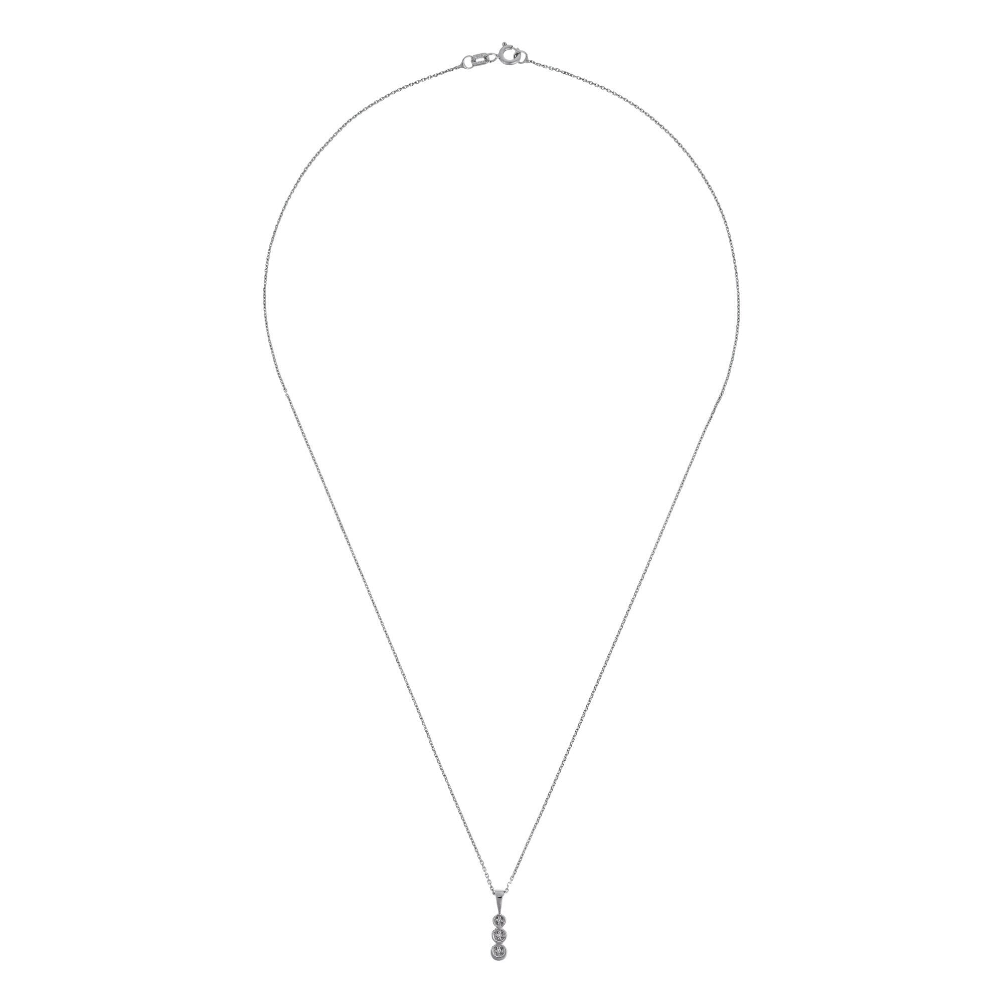 Pendentif "Mini Trilogy" Diamant 0,02Ct/3 - Or Blanc