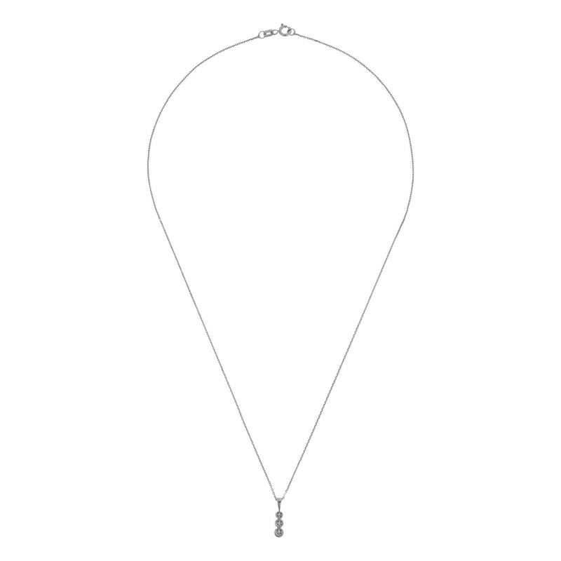 Pendentif "Mini Trilogy" Diamant 0,02Ct/3 - Or Blanc 375/1000