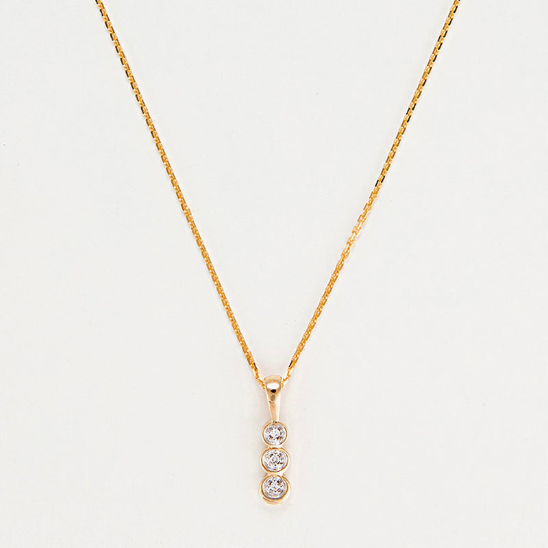 Pendentif "Mini Trilogy" Diamant 0,02Ct/3 - Or Jaune 375/1000