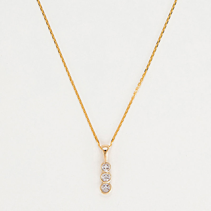 Pendant "Mini Trilogy" D0,02Ct/3 - Yellow Gold 375/1000