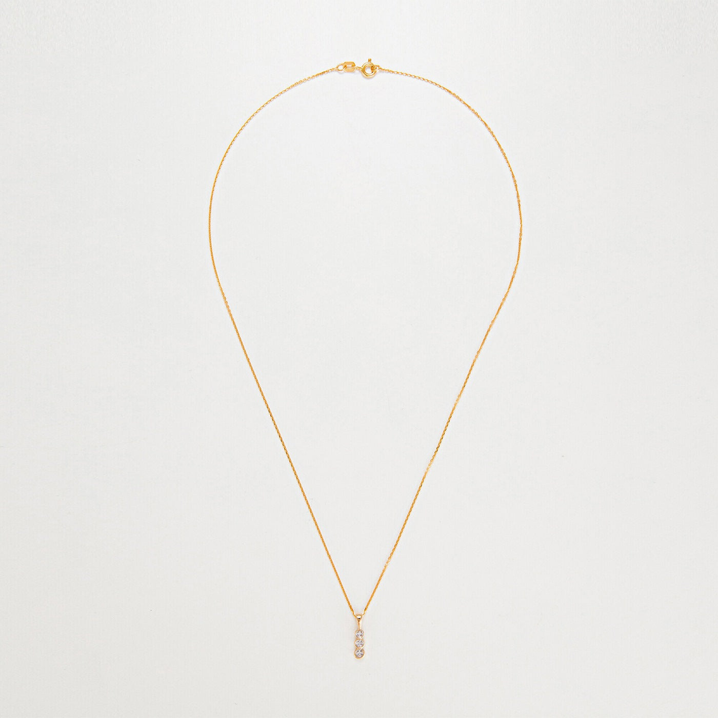 "Mini Trilogy" pendant D0.02Ct/3 - 375/1000 Yellow Gold