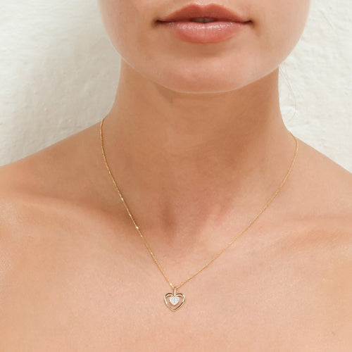 Colgante "Mini Trilogía" de diamantes 0.02Ct/3 - Oro amarillo