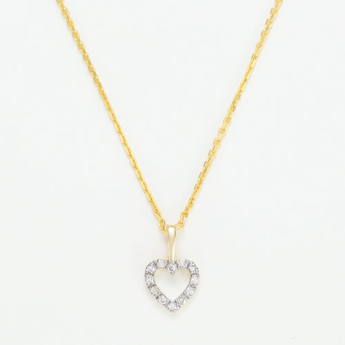 Colgante "Mini Coeur" D:0,04Ct/12 - Oro Amarillo 375/1000