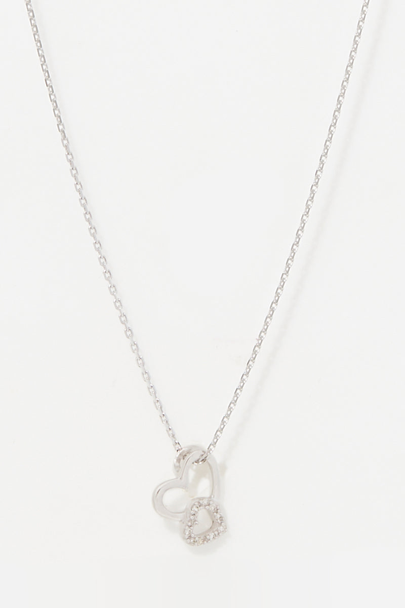Pendentif "Bi Heart"  Diamant :0,03Ct/10