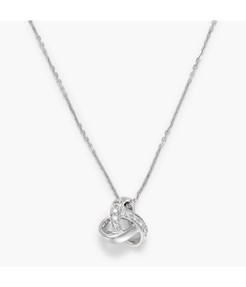 Pendentif "Noeud Elegance" - Diamant :0,035Ct/8 - Or Blanc