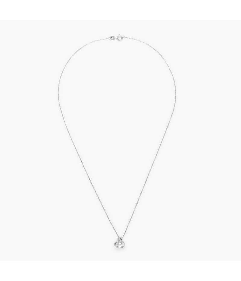 Pendentif "Noeud Elegance" - Diamant :0,035Ct/8 - Or Blanc