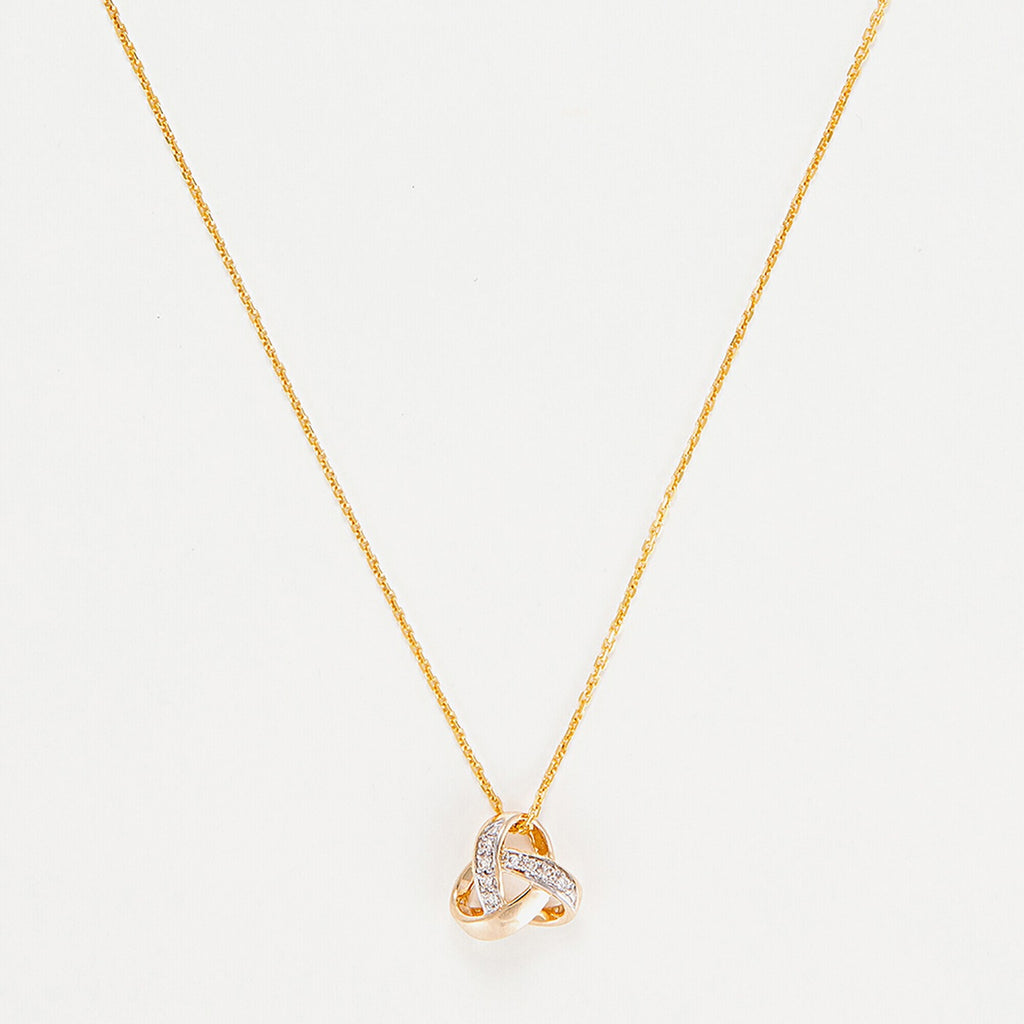 Colgante "Nudo Elegancia" D0.04Ct/8 - Oro amarillo 375/1000