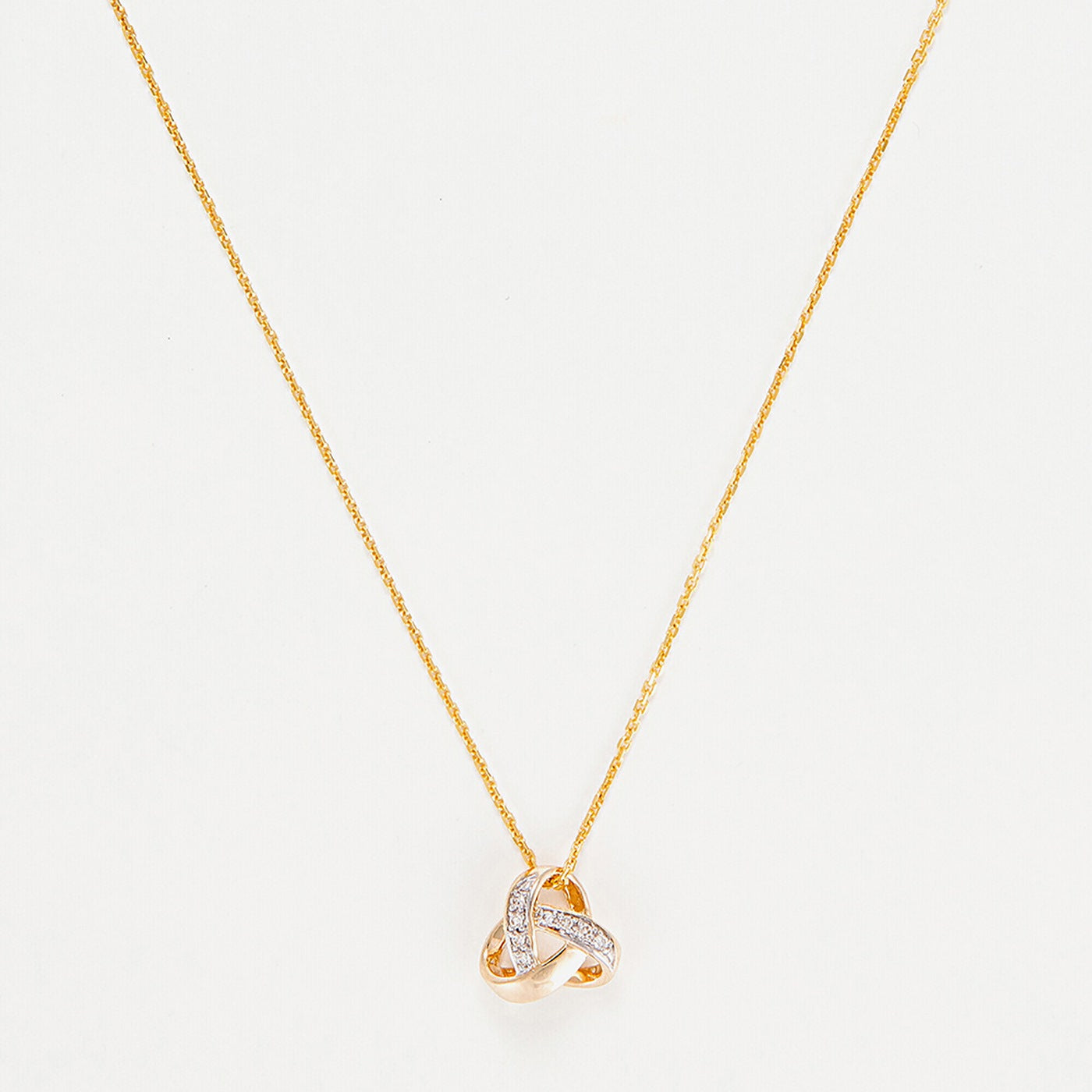 Colgante "Nudo Elegancia" D0.04Ct/8 - Oro amarillo 375/1000