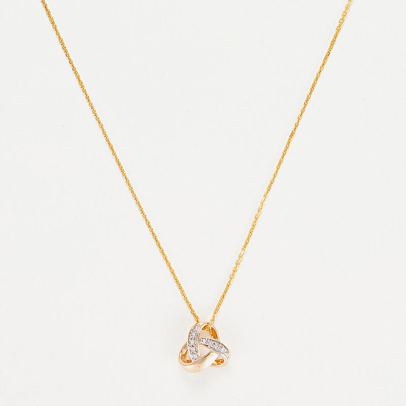 Pendant "Noeud Elegance" D0,04Ct/8 - Yellow Gold 375/1000