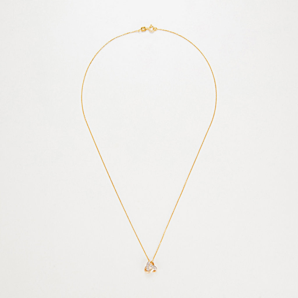 Colgante "Nudo Elegancia" D0.04Ct/8 - Oro amarillo 375/1000