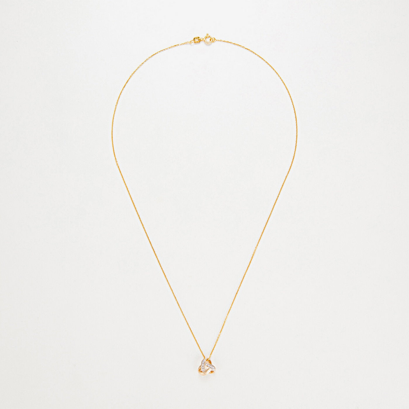 Colgante "Nudo Elegancia" D0.04Ct/8 - Oro amarillo 375/1000