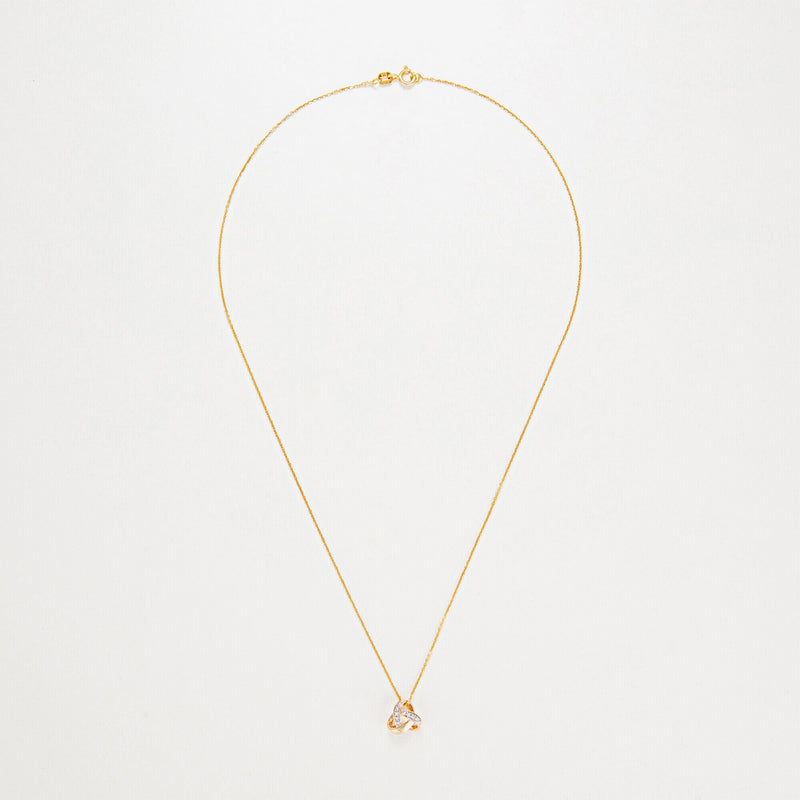 Pendant "Noeud Elegance" D0,04Ct/8 - Yellow Gold 375/1000