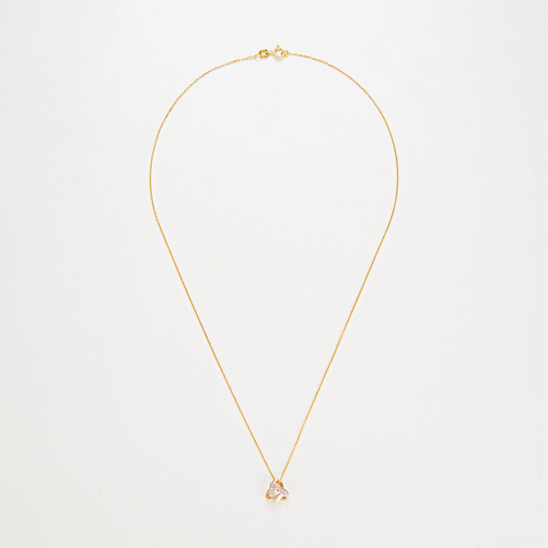 Pendentif "Noeud Elegance" Diamant :0,04Ct/8 - Or Jaune 375/1000