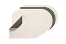 Set De Table Rectangovale Réversible - 6 Pièces - Cuir Recyclé Blanc Crème Et Vert De Gris
