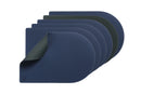Set De Table Rectangovale Réversible - 6 Pièces - Cuir Recyclé Bleu Nuit Et Gris Anthracite