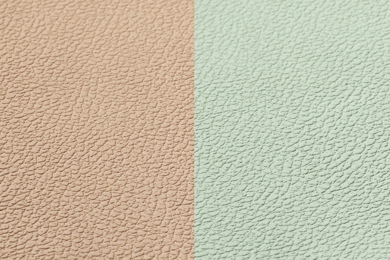 Set De Table Rectangovale Réversible - 6 Pièces - Cuir Recyclé Rose Pâle Et Vert Pâle