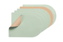 Set De Table Rectangovale Réversible - 6 Pièces - Cuir Recyclé Rose Pâle Et Vert Pâle