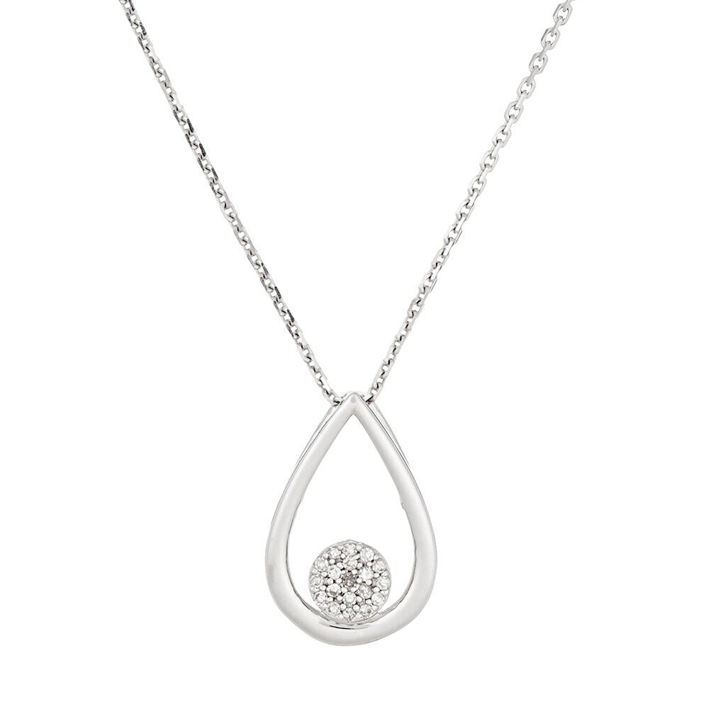 Pendentif "Poire Deluxe" D0,05/19 - Or Blanc 375/1000
