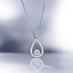 "Deluxe Pear" Pendant D0.05/19 - 375/1000 White Gold
