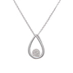 "Deluxe Pear" Pendant D0.05/19 - 375/1000 White Gold