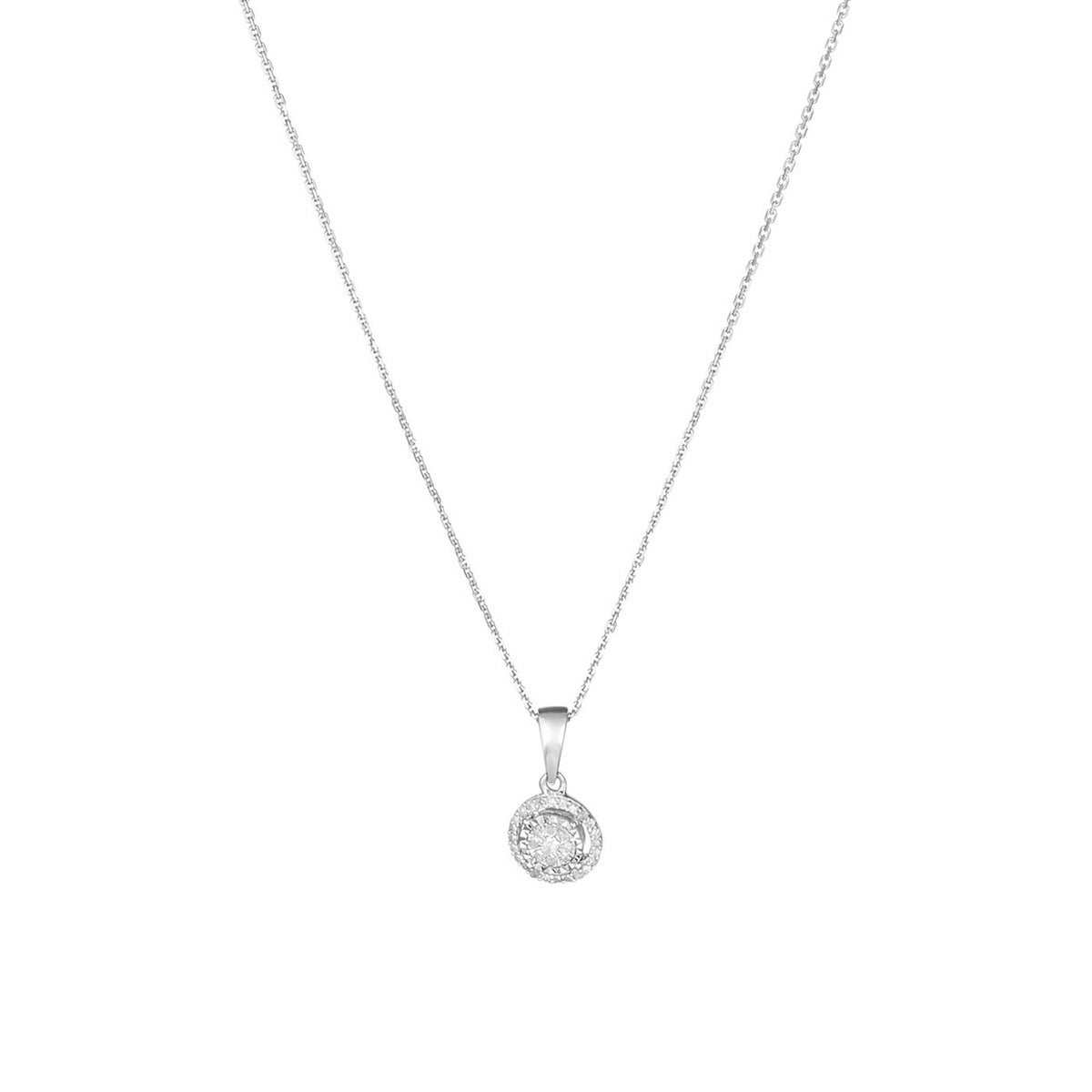Ciondolo "Tesoro" con diamanti 0,10/33 - Oro bianco 375/1000