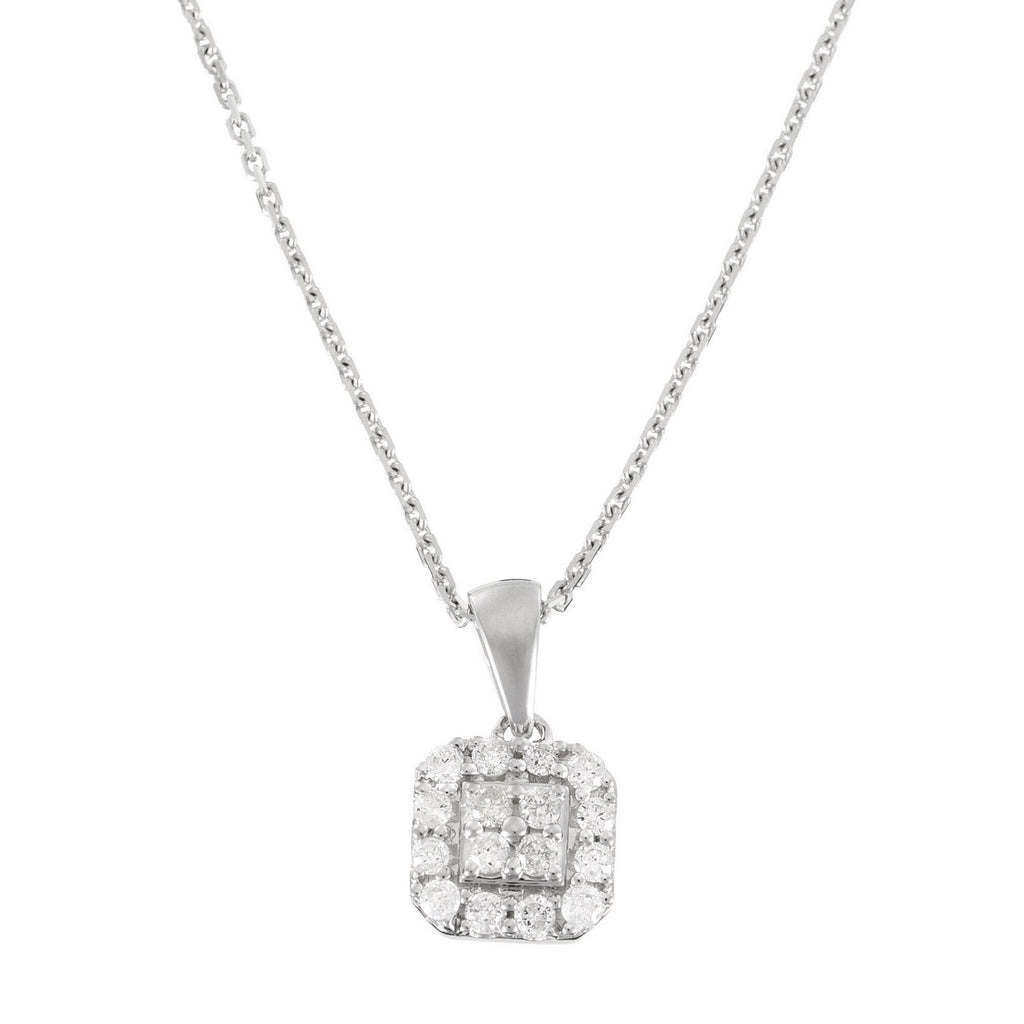 "Carrie" Pendant, 0,17/16 Diamonds - 375/1000 White Gold