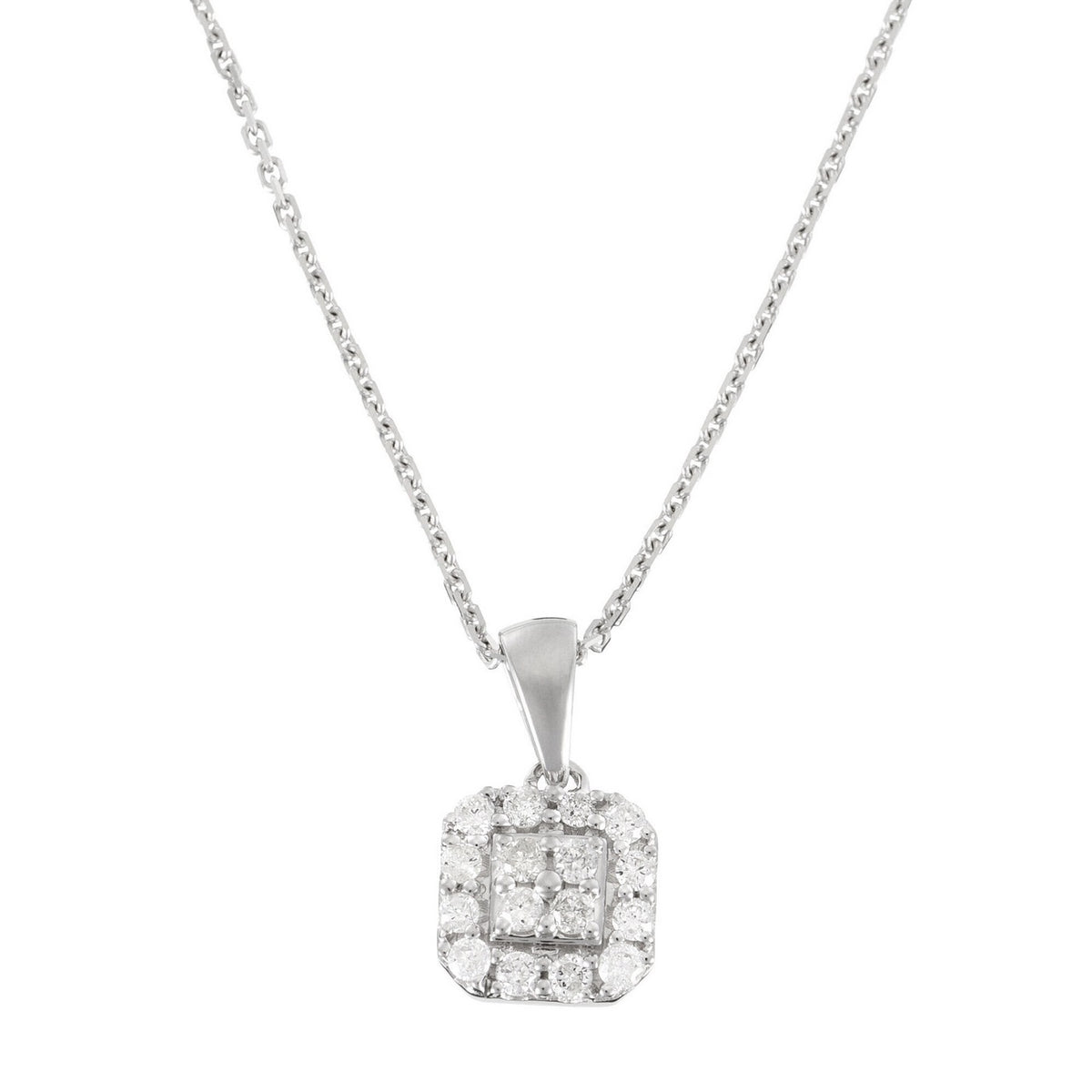 "Carrie" Pendant, 0,17/16 Diamonds - 375/1000 White Gold
