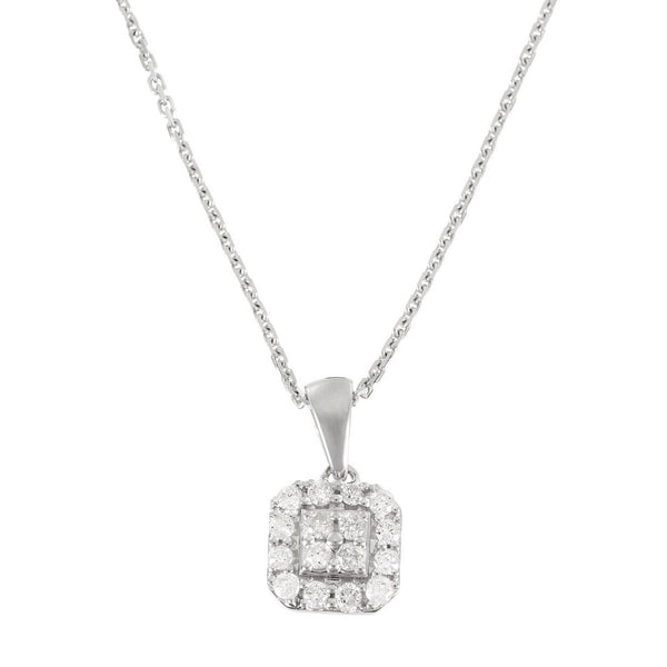 "Carrie" Pendant, 0,17/16 Diamonds - 375/1000 White Gold