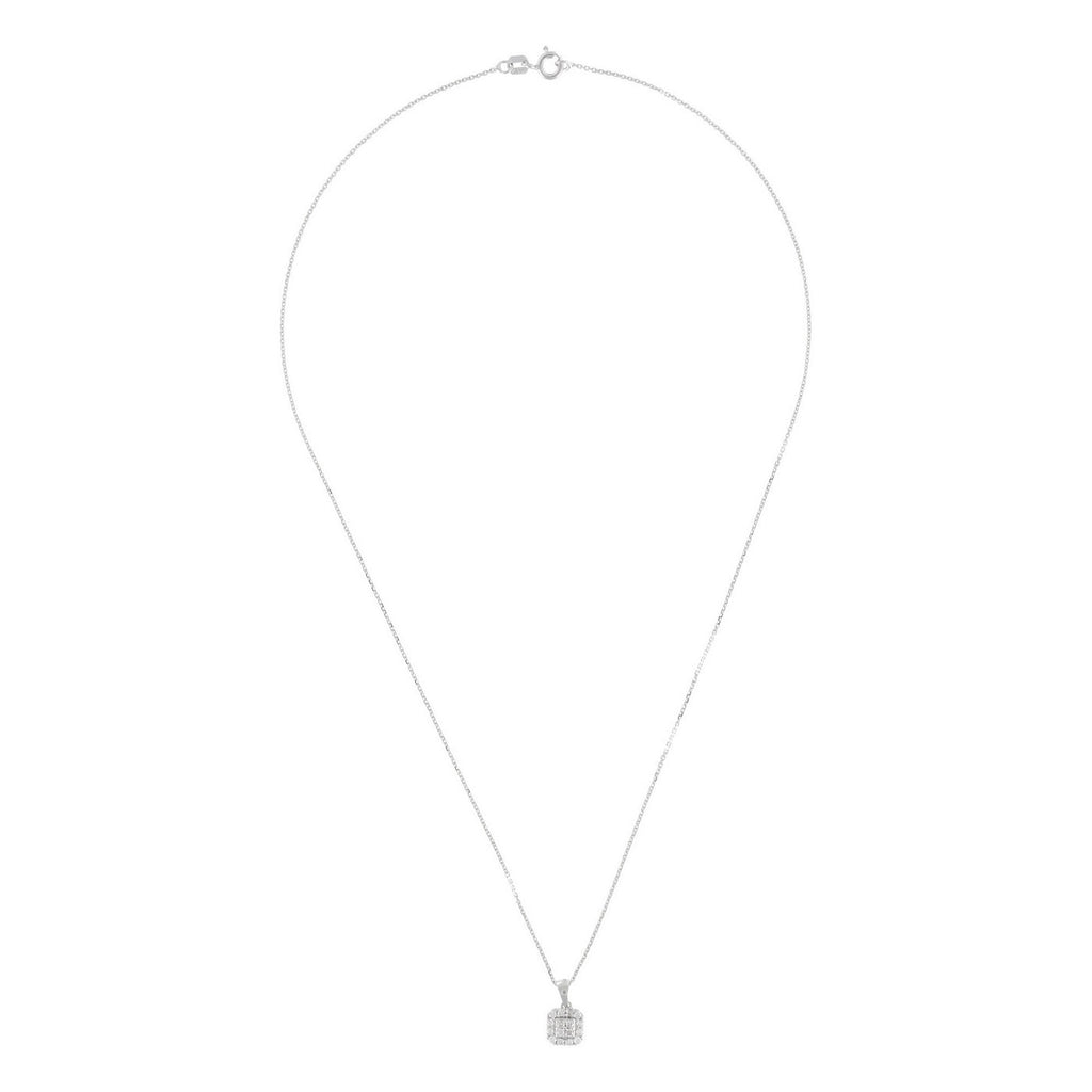 "Carrie" Pendant, 0,17/16 Diamonds - 375/1000 White Gold