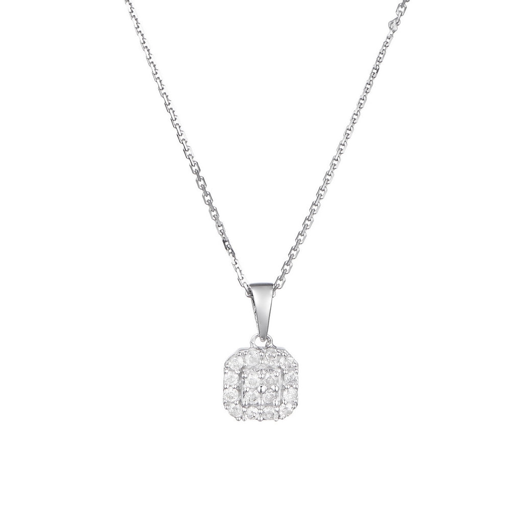 Pendentif "Carrie" Diamants 0,17/16 - Or Blanc 375/1000