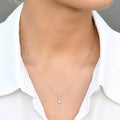"Idylle" Pendant with 0.06/9 Diamonds - 375/1000 White Gold