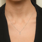 "Idylle" Pendant with 0.06/9 Diamonds - 375/1000 White Gold
