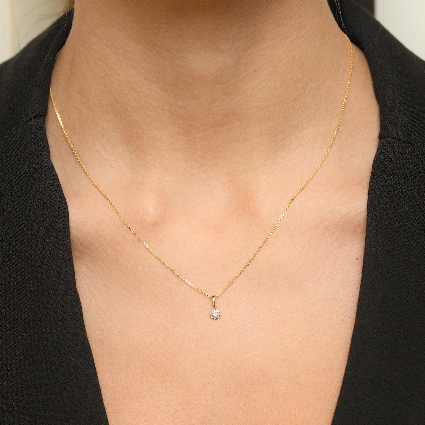 Pendentif "Idylle" Diamants 0,06/9 - Or Jaune 375/1000