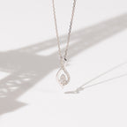 "Luna" Pendant, 0,07/22 Diamonds - 375/1000 White Gold