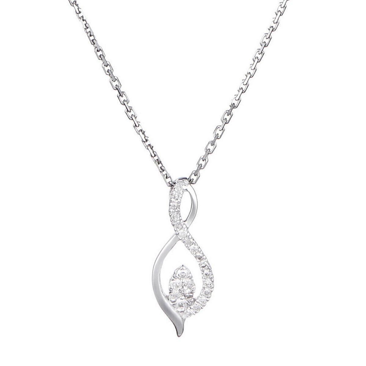 "Luna" Pendant, 0,07/22 Diamonds - 375/1000 White Gold