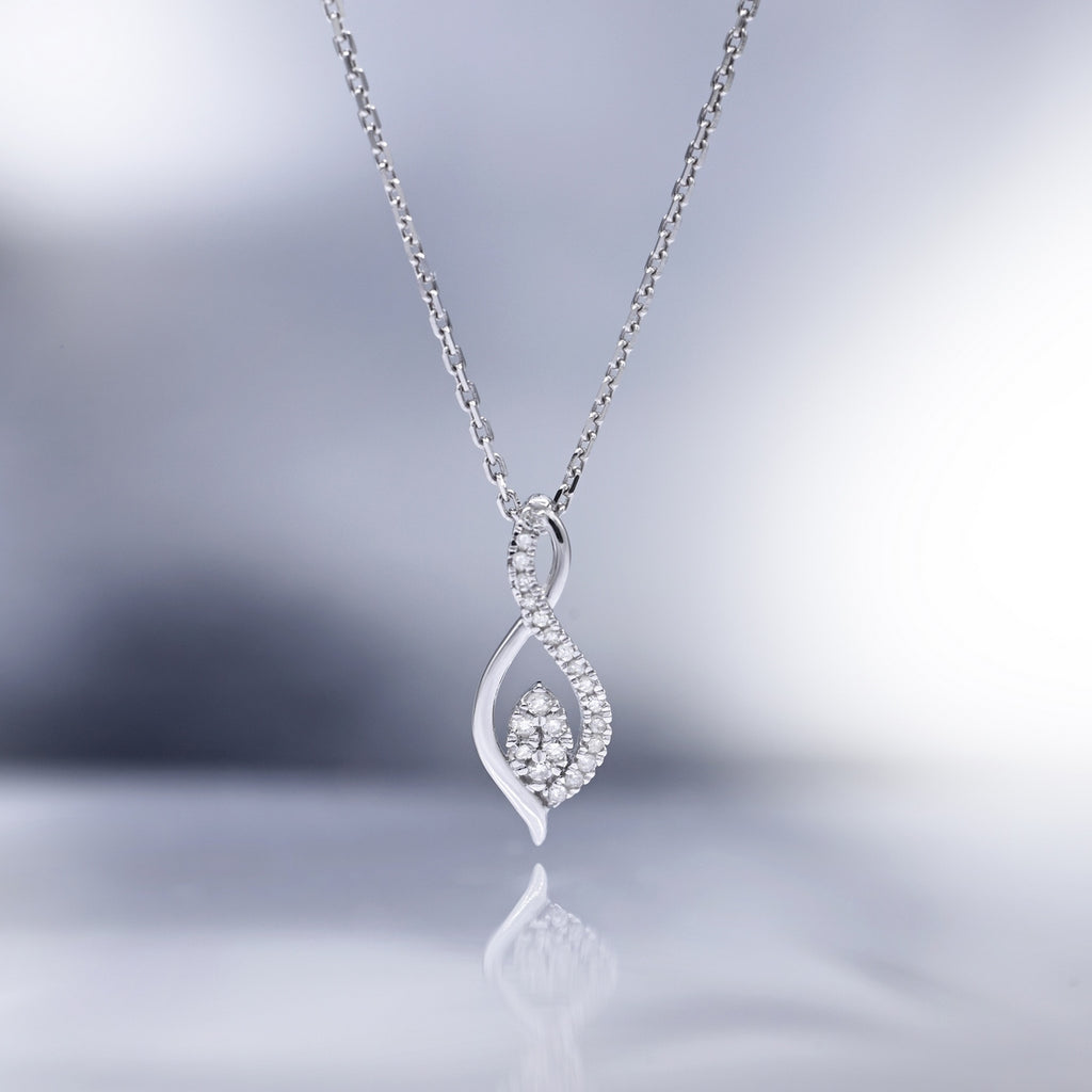 Pendentif "Luna" Diamants 0,07/22 - Or Blanc 375/1000