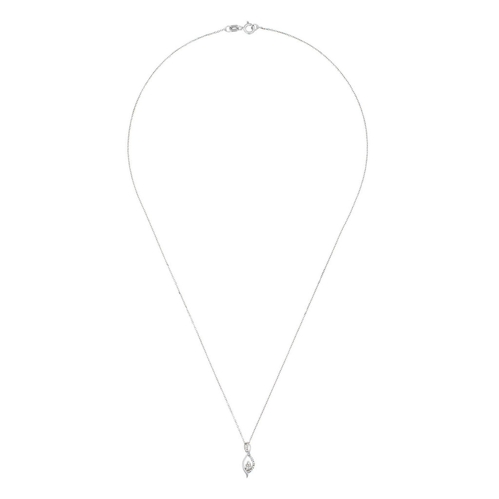 "Luna" Pendant, 0,07/22 Diamonds - 375/1000 White Gold