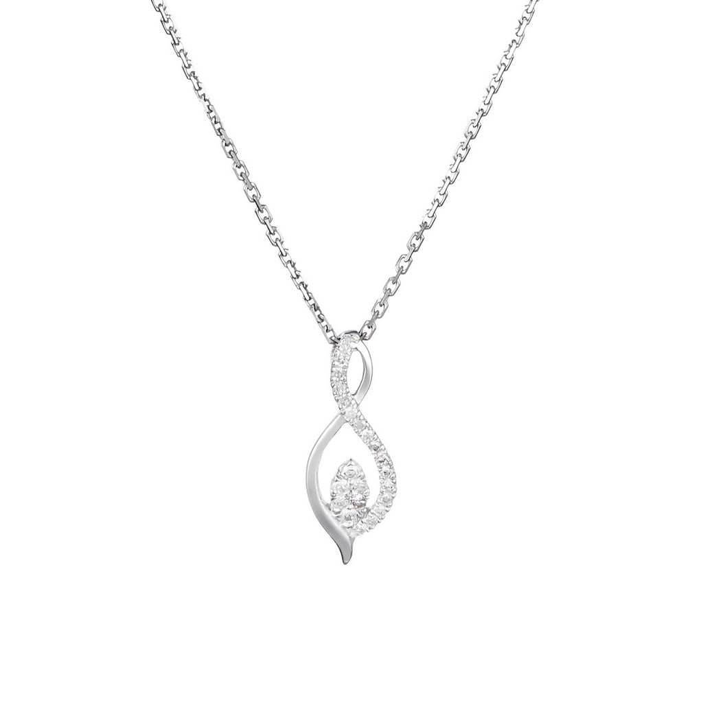 Pendentif "Luna" Diamants 0,07/22 - Or Blanc 375/1000