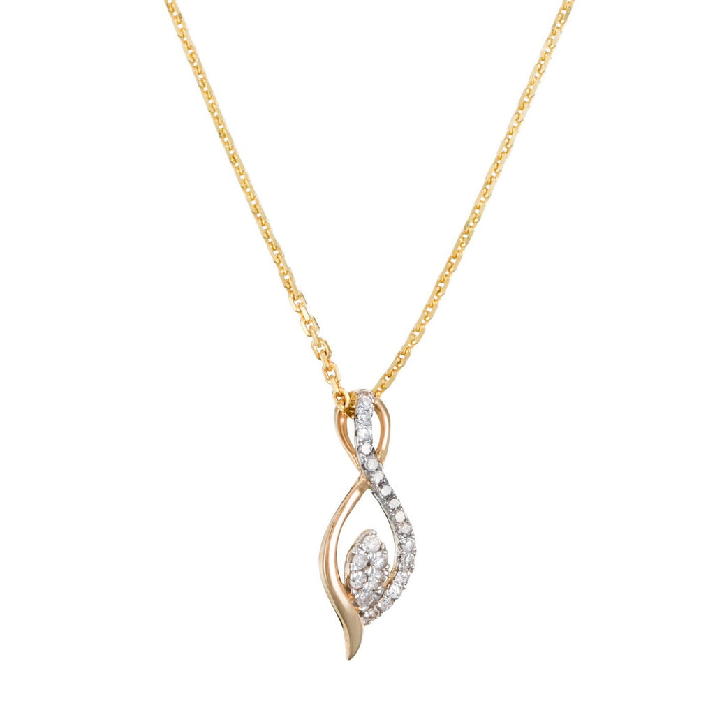 "Luna" Pendant, Diamonds 0,07/22 - 375/1000 Yellow Gold