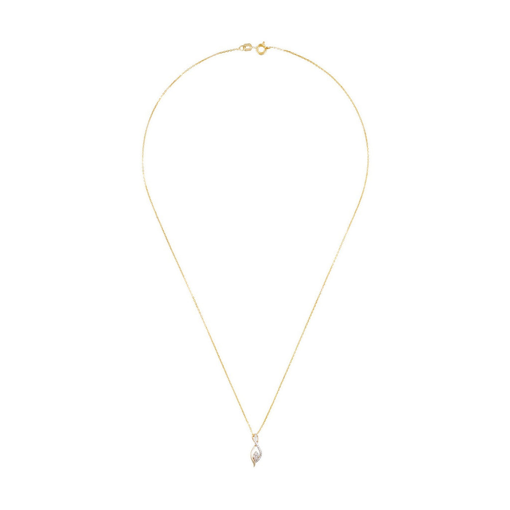 "Luna" Pendant, Diamonds 0,07/22 - 375/1000 Yellow Gold