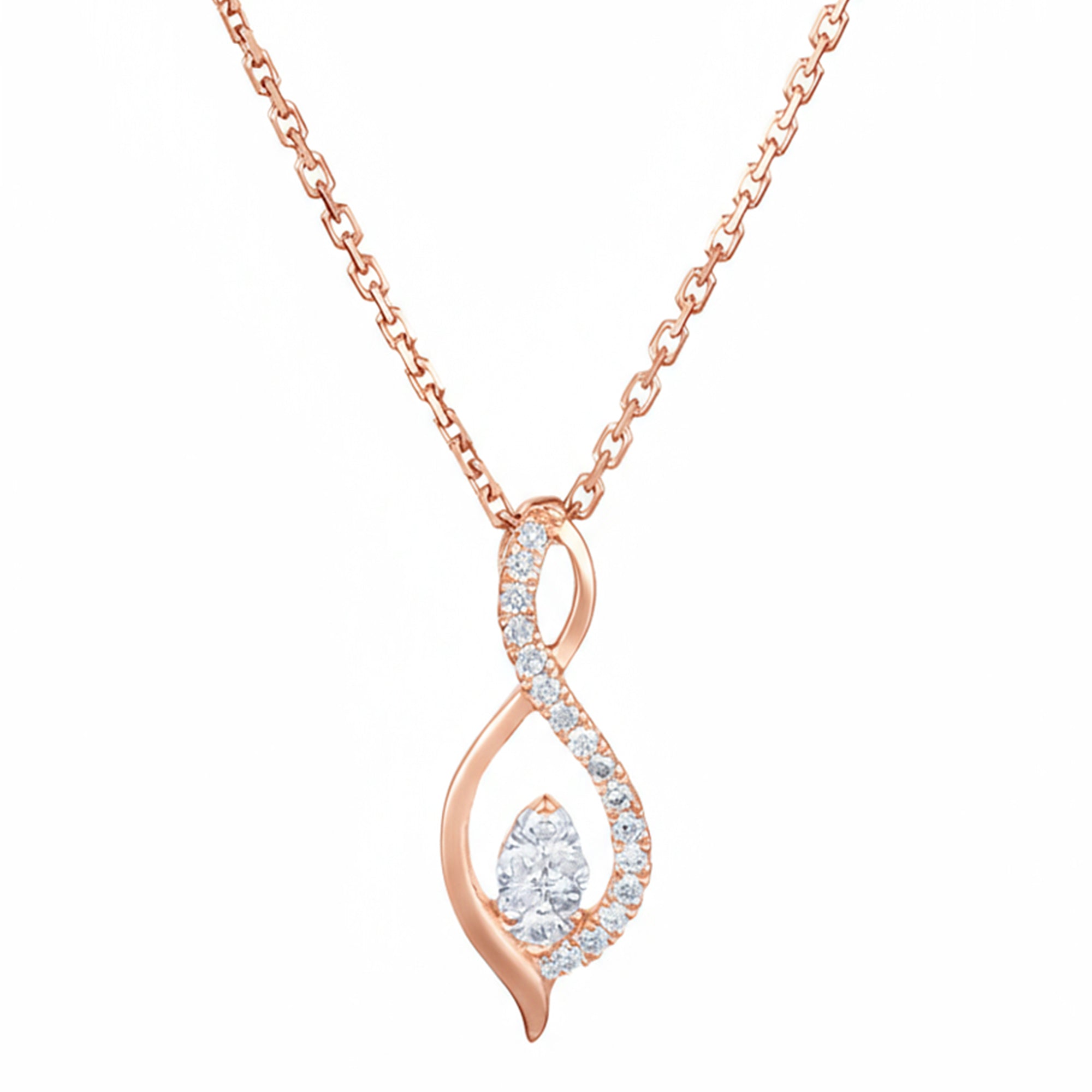 "Luna" Pendant with Diamonds 0.07/22 - 375/1000 Rose Gold