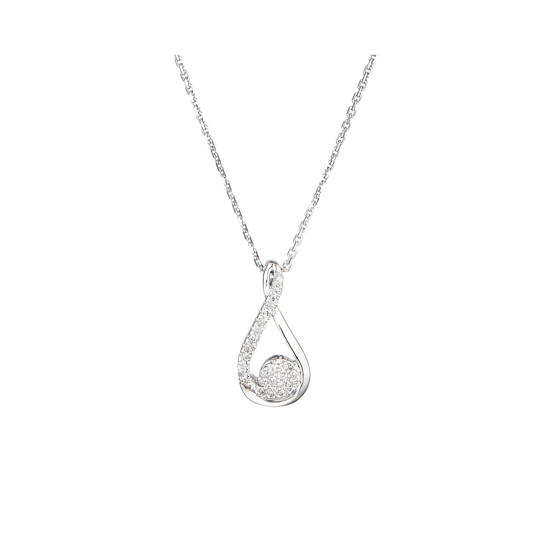 Pendentif "Kourtney" Diamants 0,08/28 - Or Blanc 375/1000