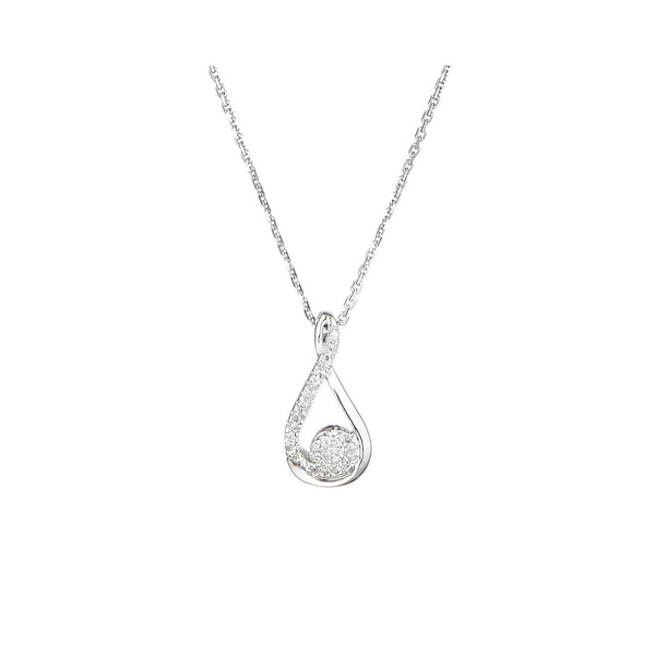 "Kourtney" Pendant with 0.08/28 Diamonds - 375/1000 White Gold