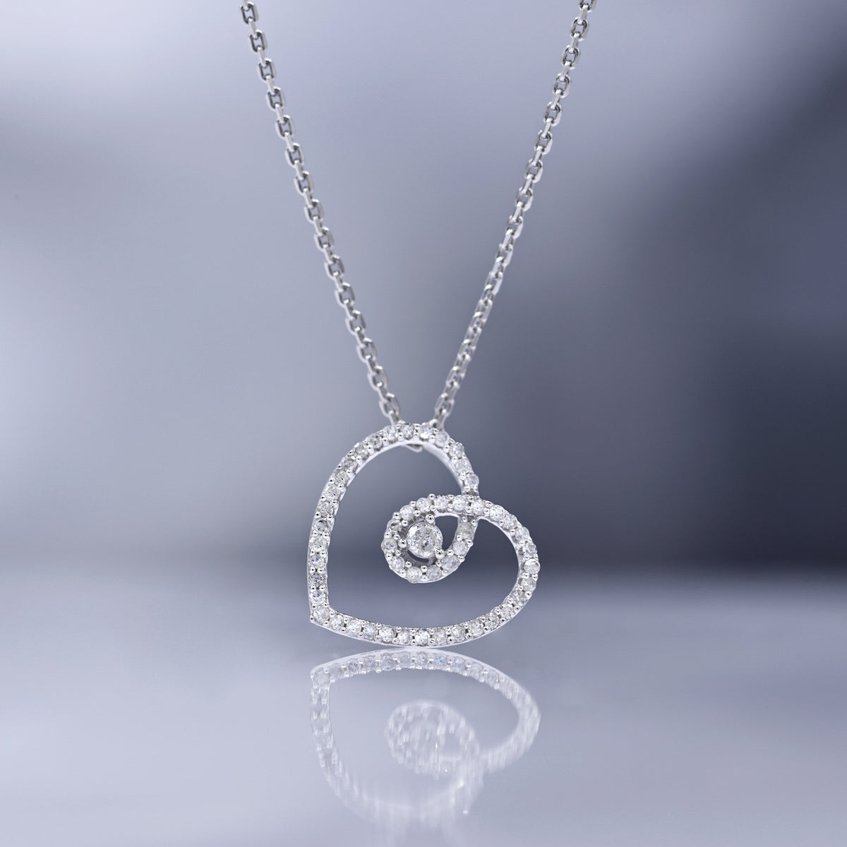 Pendentif "My Sweet Love" Diamants 0,15/51 - Or Blanc 375/1000